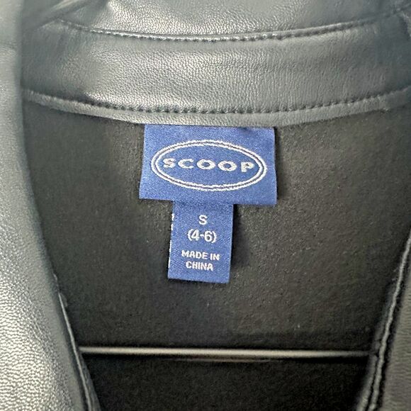 Nwt Scoop Womens Black Soft Faux Leather LS Pleated Midi Dress Size Small (4-6) - Picture 5 of 6